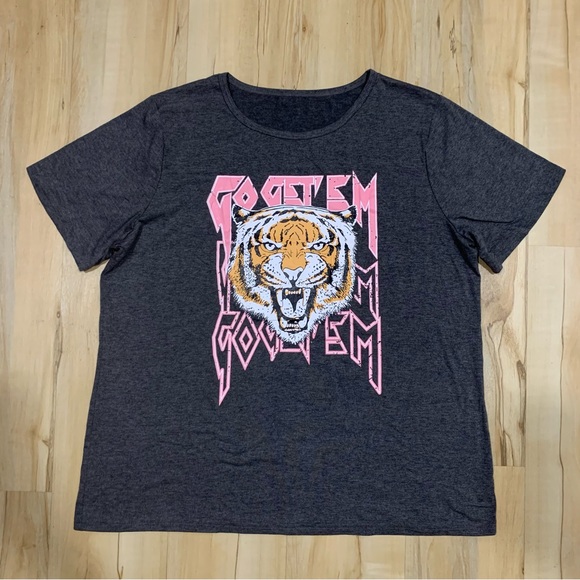 Lead-colored tiger T-shirt size 2XL short sleeves - Picture 1 of 4